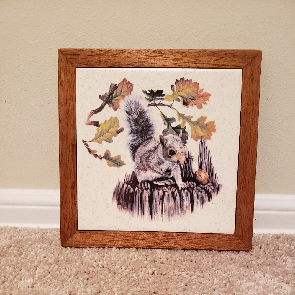Ceramic Trivet with Squirrel